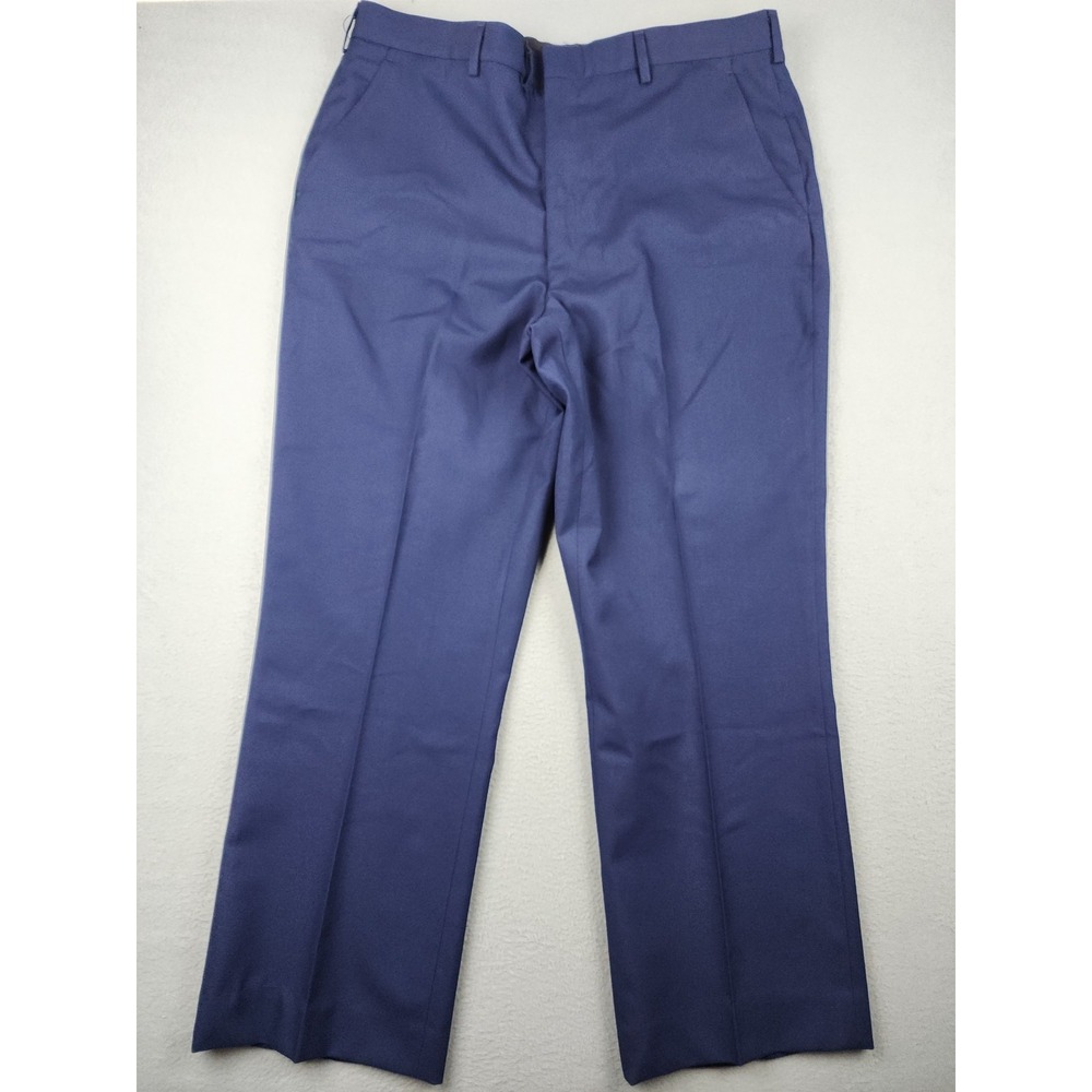 Omega Apparel Dress Pants Mens 42L (36x30) Blue Wool Blend DSCP Serge Uniform
